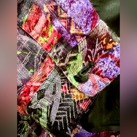 🩸Chicos Multicolor Silk Linen Blend Lined Collared Pockets Lightweight Jacket L - Picture 9 of 13